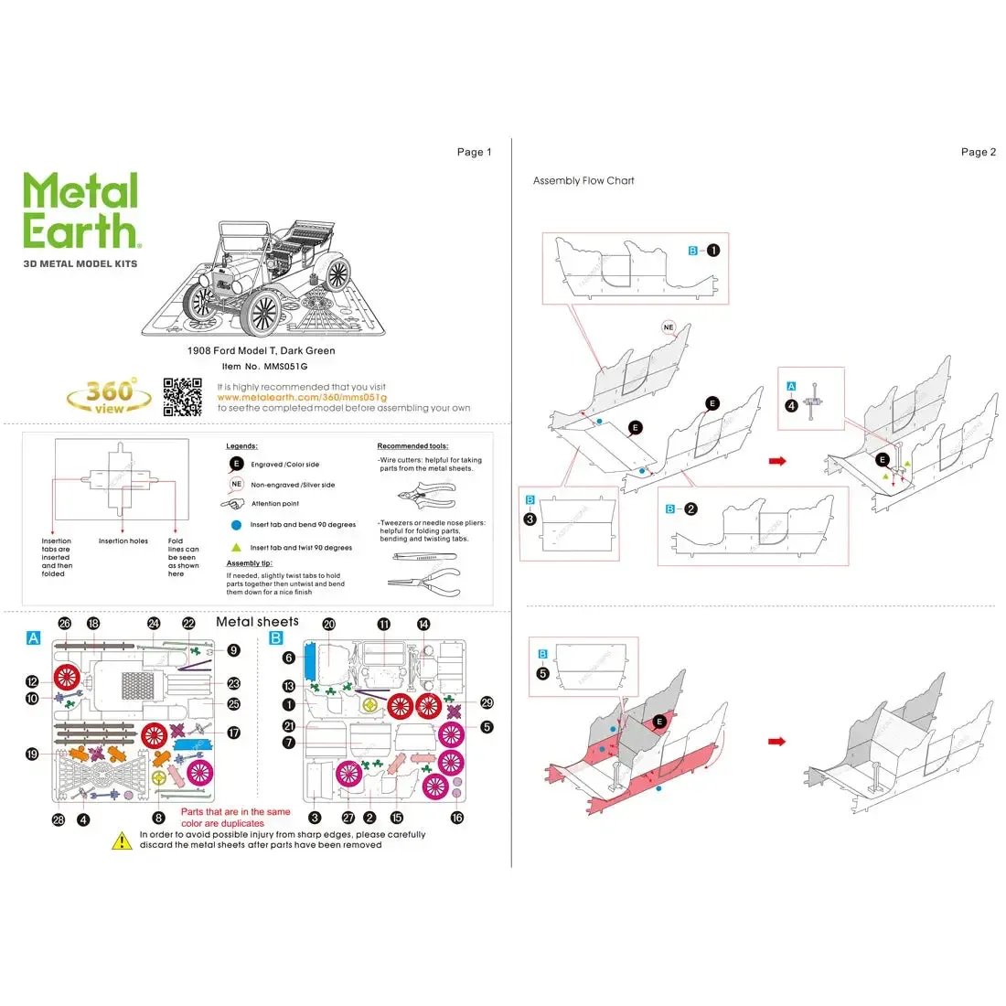 1908 Ford Model T Car Figure Model Kit (1:37 Scale, Steel, Moderate Difficulty) - Fascinations - Metal Earth Series - Image 8
