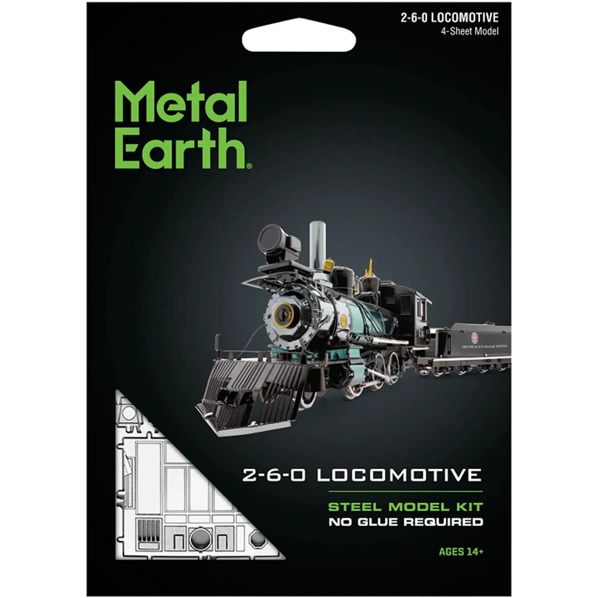 2-6-0 Locomotive Figure Model Kit (Steel, Hard Difficulty) - Fascinations - Metal Earth Series - (2023)
