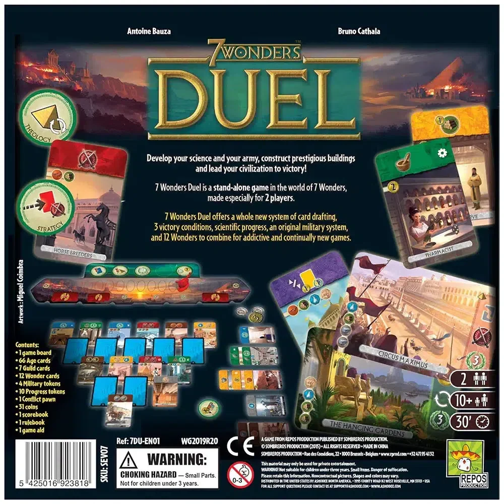 7 Wonders Duel - Strategy Civilization Board Game for Family, and Adults (2 Players, Ages 10+) - Repos Production - Image 3
