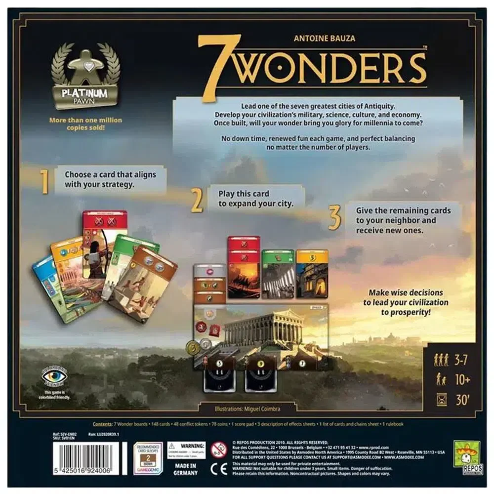 7 Wonders New Edition - Strategy Civilization Board Game for Family, and Adults (3-7 Players, Ages 10+) - Repos Production - Image 3