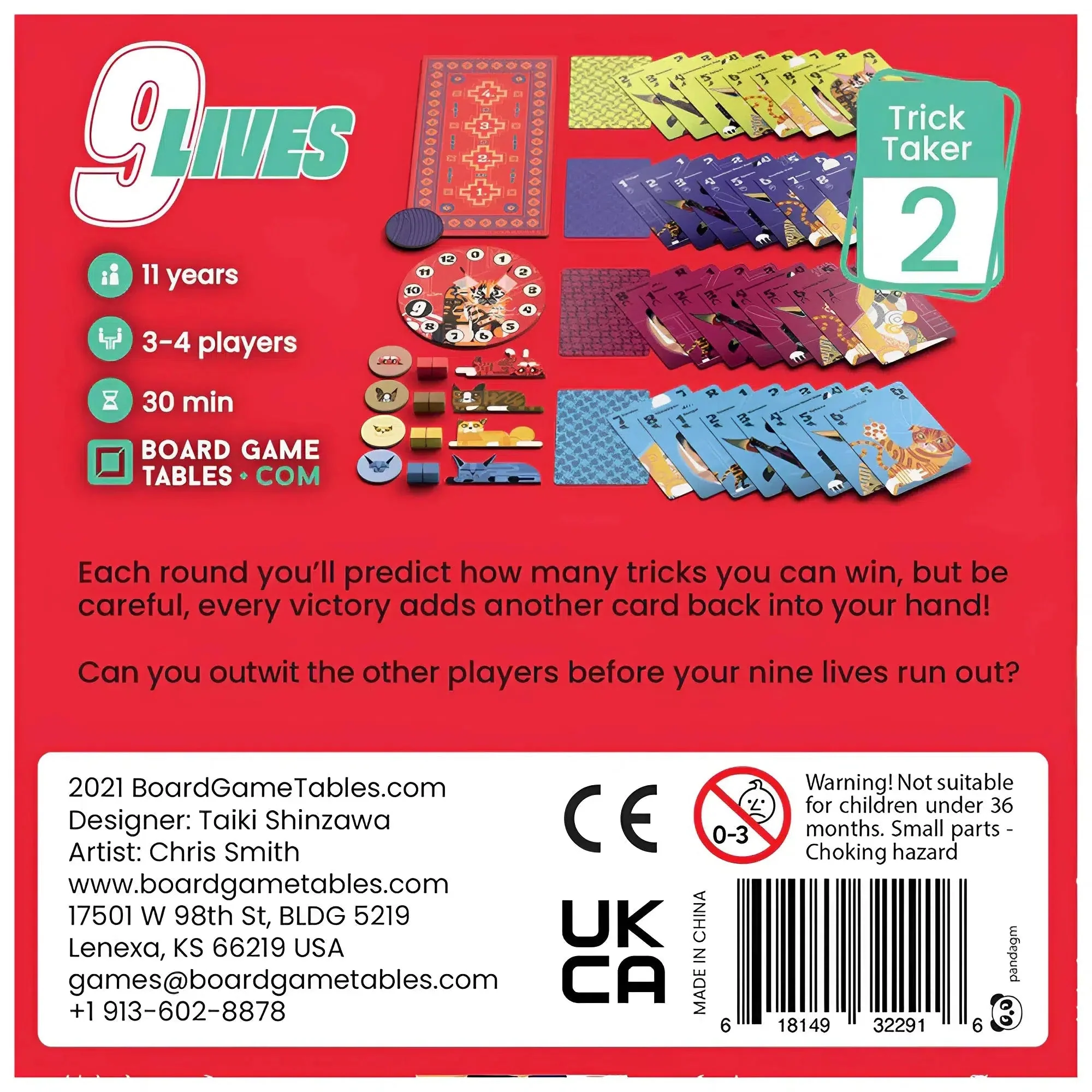 9 Lives - Competitive Cat Board Game for Family, Adults, and Children (3-4 Players, Ages 11+) - Allplay - Image 3