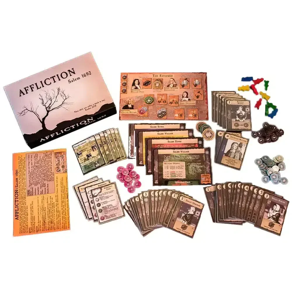 Affliction Salem 1692 - Worker Placement Historical Board Game for Family, and Adults (2-4 Players, Ages 12+) - DPH Games - Image 2