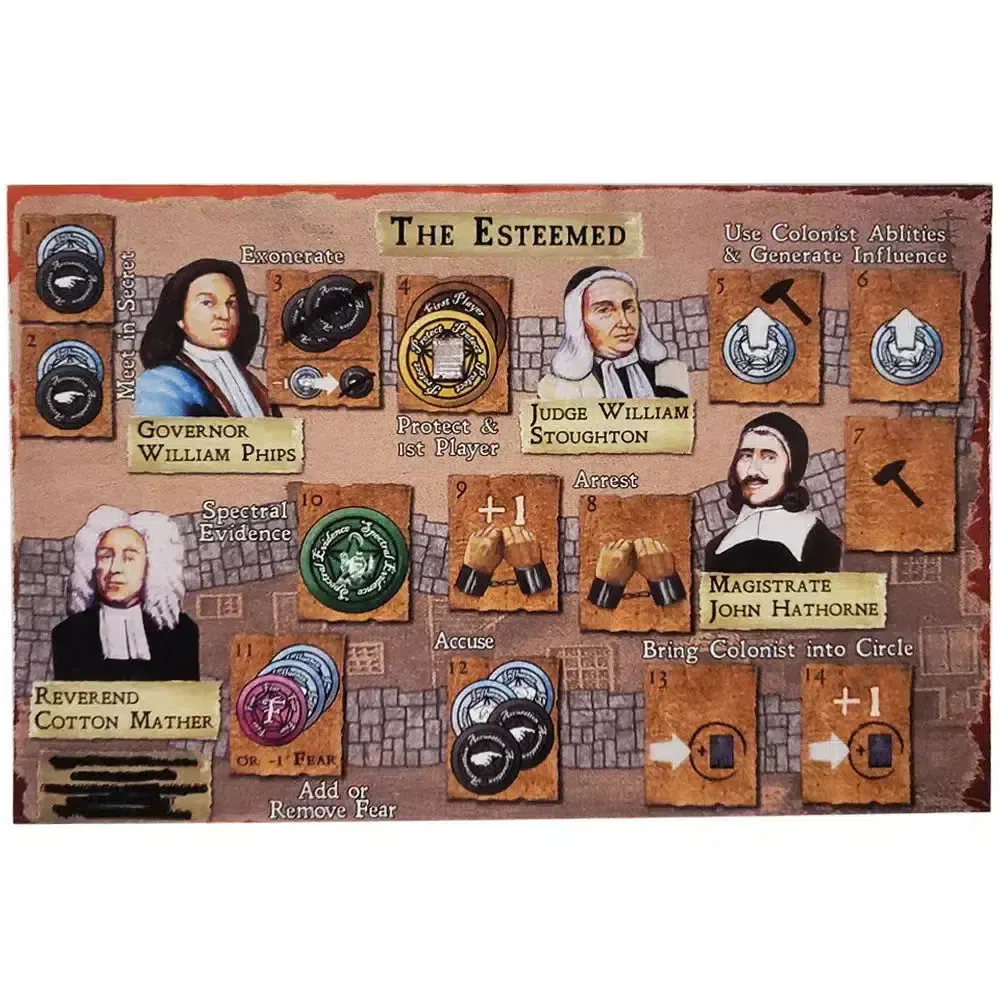 Affliction Salem 1692 - Worker Placement Historical Board Game for Family, and Adults (2-4 Players, Ages 12+) - DPH Games - Image 7