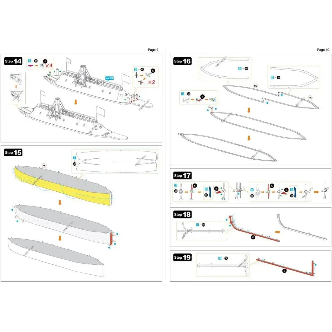 American Civil War [Battle of the Ironclads] - Monitor & Merrimack Ship Figures Model Kit Set (Steel, Challenging Difficulty) - Fascinations - Metal Earth Premium Series - Image 12