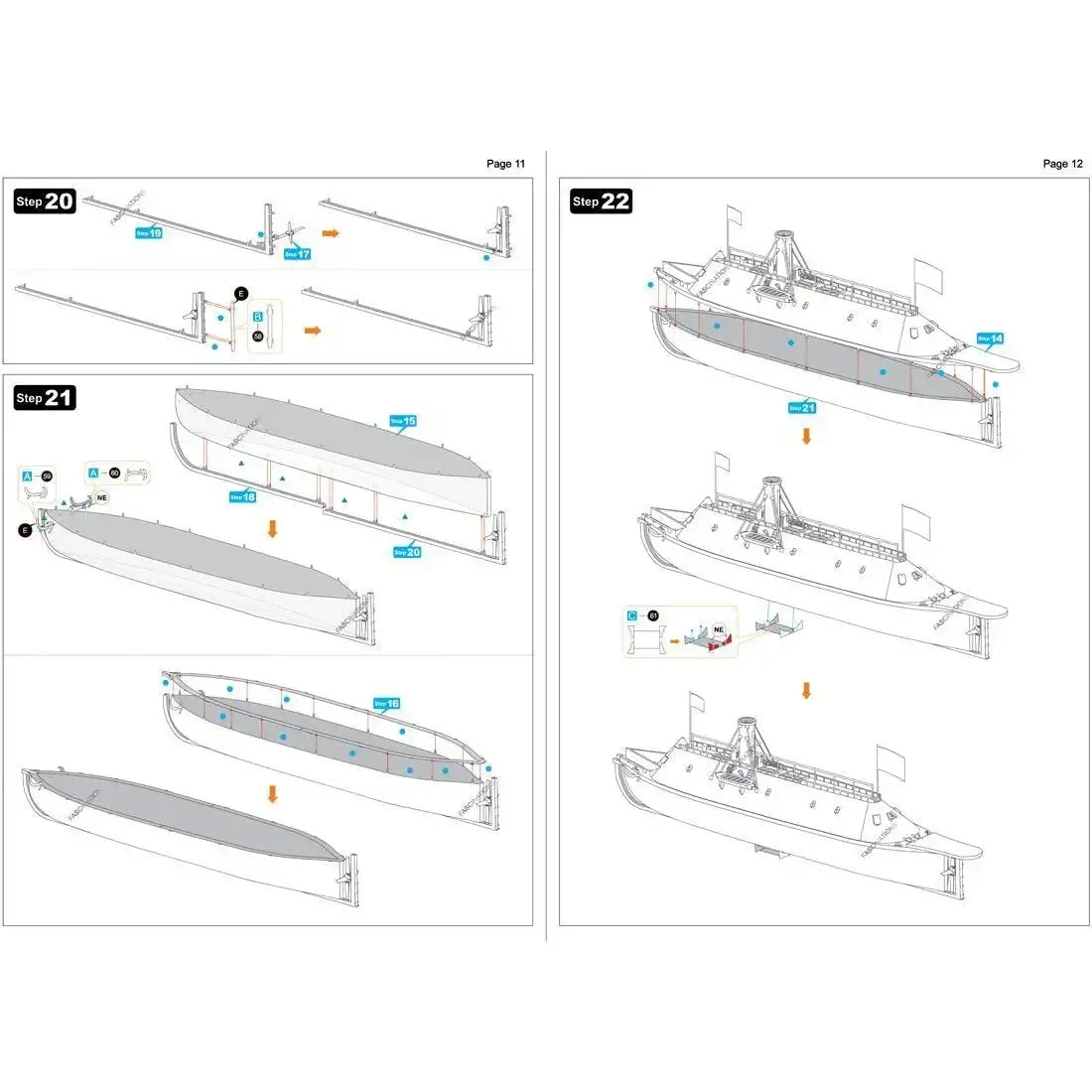 American Civil War [Battle of the Ironclads] - Monitor & Merrimack Ship Figures Model Kit Set (Steel, Challenging Difficulty) - Fascinations - Metal Earth Premium Series - Image 13