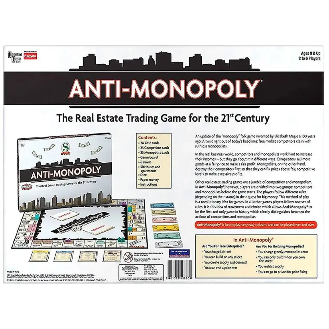 Anti-Monopoly - Economic Civilization Board Game for Family, Adults, and Children (2-6 Players, Age 8+) - University Games - Image 3