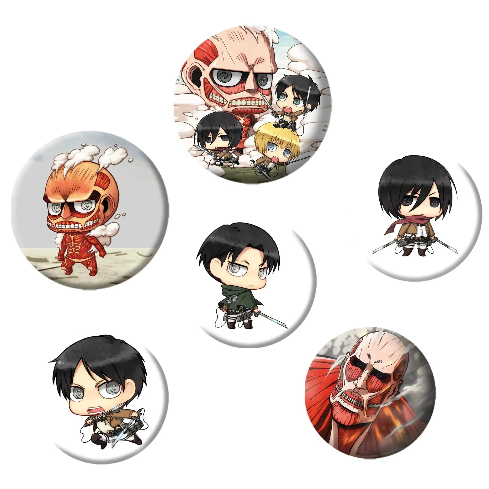 Attack on Titan [Season 1] - Chibi Characters & Titans Pin Badge Pack - ABYstyle - Image 2
