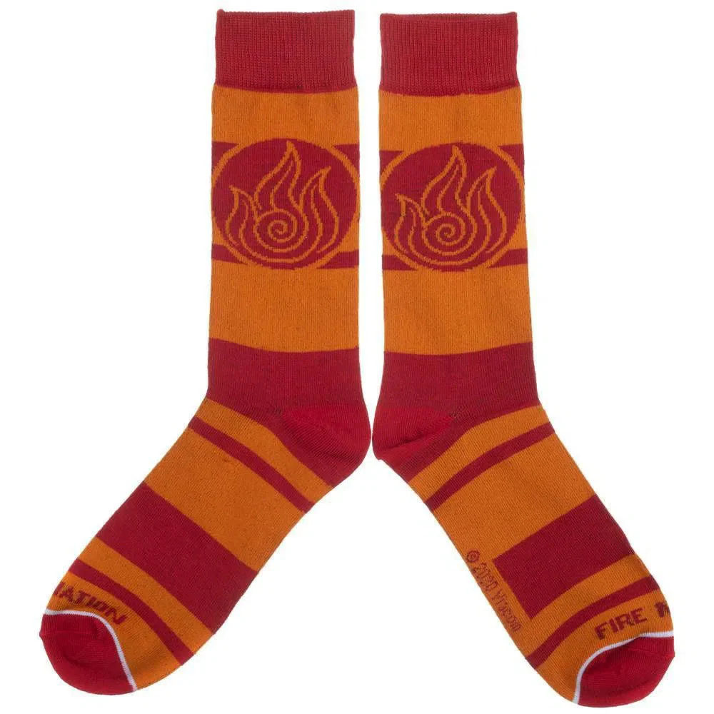 Avatar: The Last Airbender - Four Nations Crew Socks (4 Pairs) - Bioworld - Water Tribe, Earth Kingdom, Fire Nation, Air Nomads - Image 4