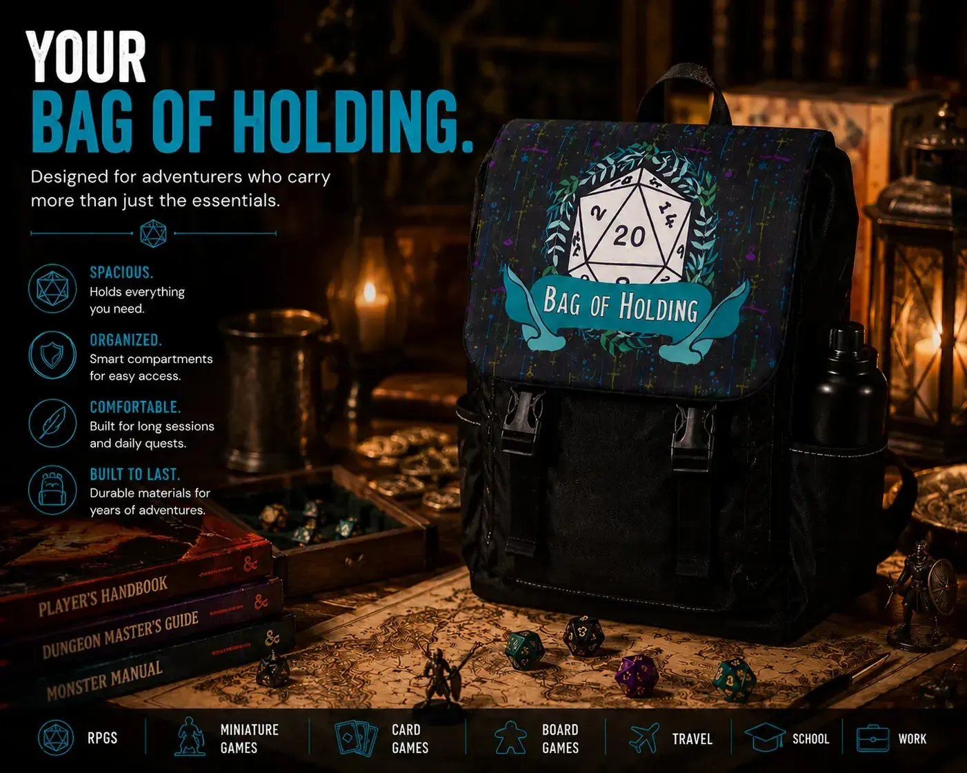 Bag of Holding Laptop Backpack for Tabletop Gamers - Adventurer's Forge - Image 8