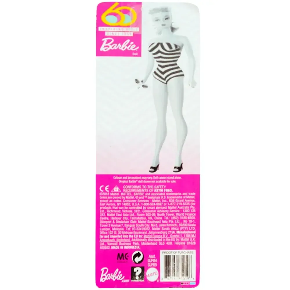Barbie - Inspired by the Original 1959 Black & White Striped Dress Special Edition Doll - Mattel - Barbie 60th Anniversary Edition - Image 3