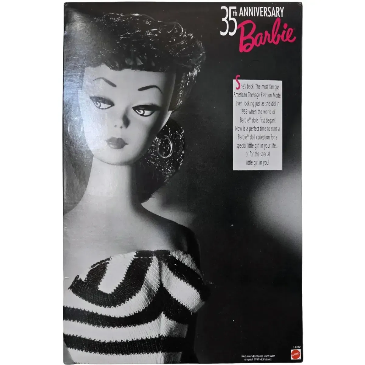 Barbie - Special Edition Reproduction of the Original 1959 Brunette Barbie Doll & Package - Mattel - Barbie 35th Anniversary Edition - Image 3