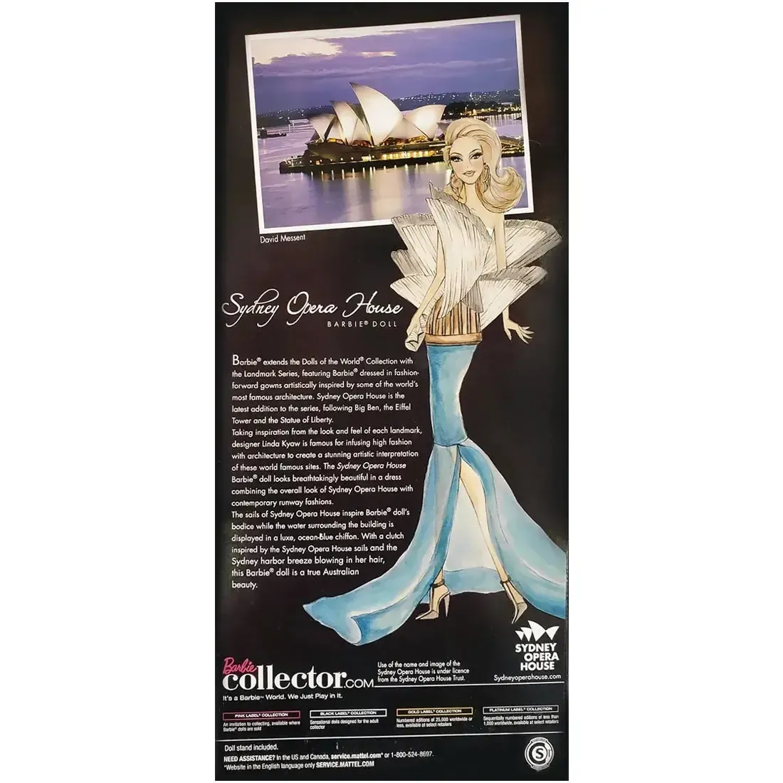 Barbie - Sydney Opera House Barbie Doll (11.5") - Mattel - Dolls of the World Landmark Collection Series, Pink Label Barbie Collector Series - Image 3
