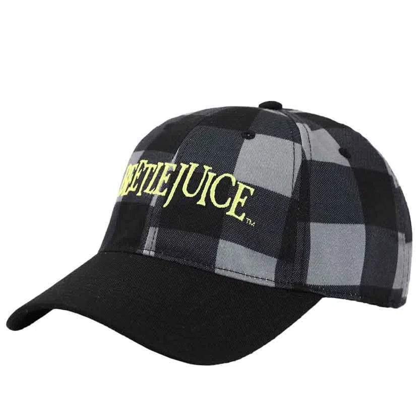 Beetlejuice - Plaid Embroidered Hat (Black / Gray) - Bioworld - Image 4