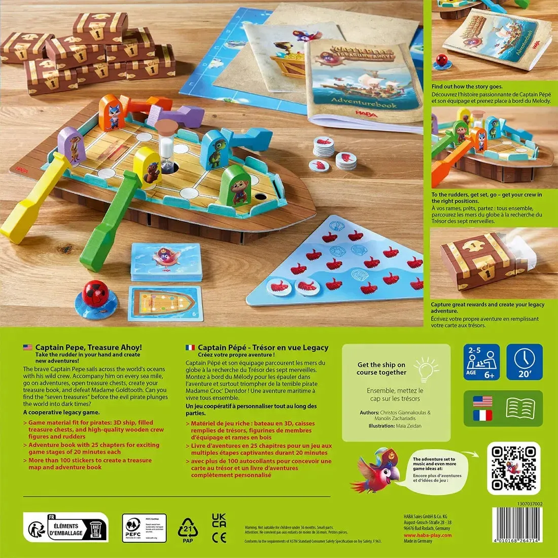 Capt'n Pepe: Treasure Ahoy! - Cooperative Pirates Board Game for Family, Adults, and Children (2-5 Players, Ages 6+) - HABA - Image 3