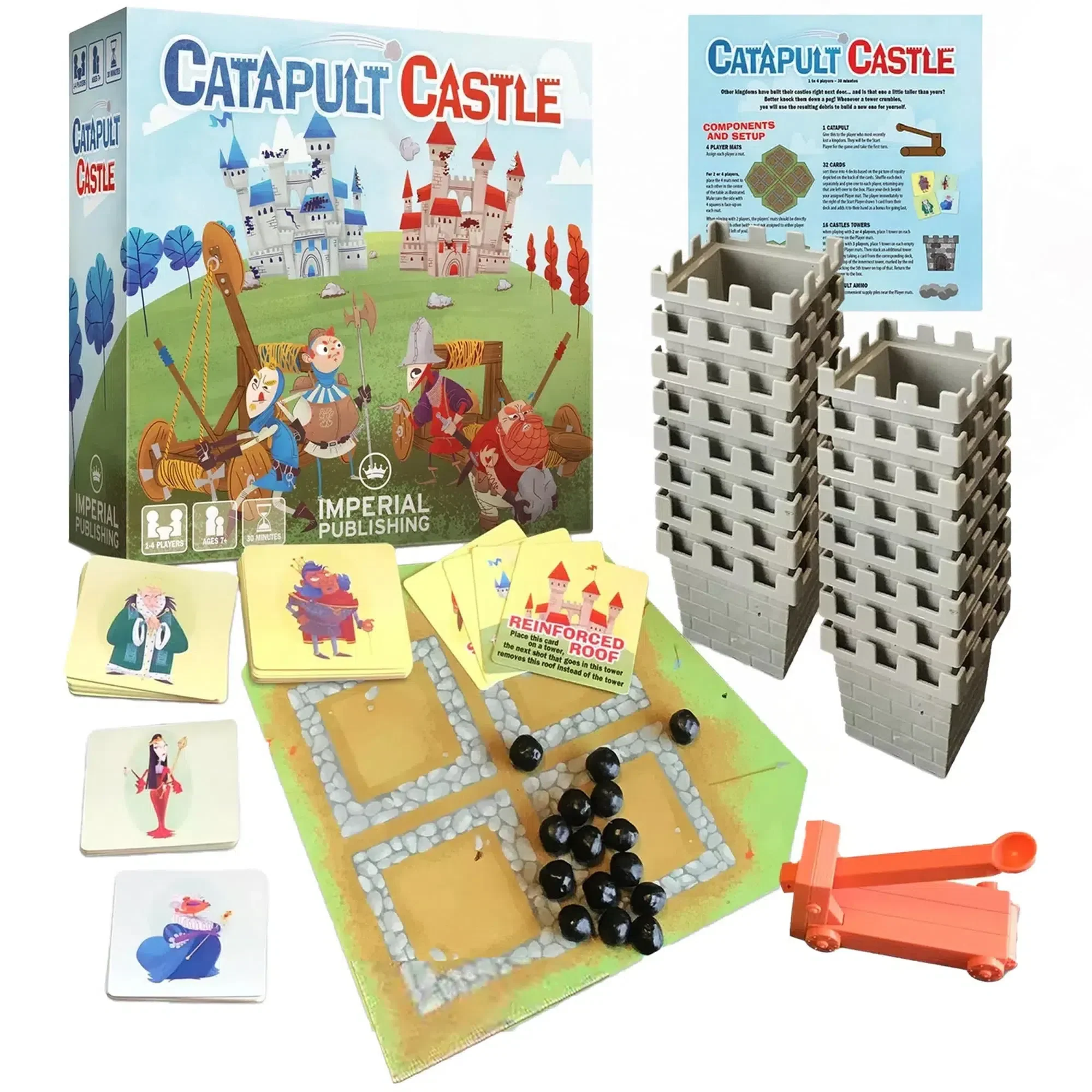 Catapult Castle - Dexterity War Game for Family, Adults, and Children (1-4 Players, Ages 7+) - Imperial Publishing - Image 2