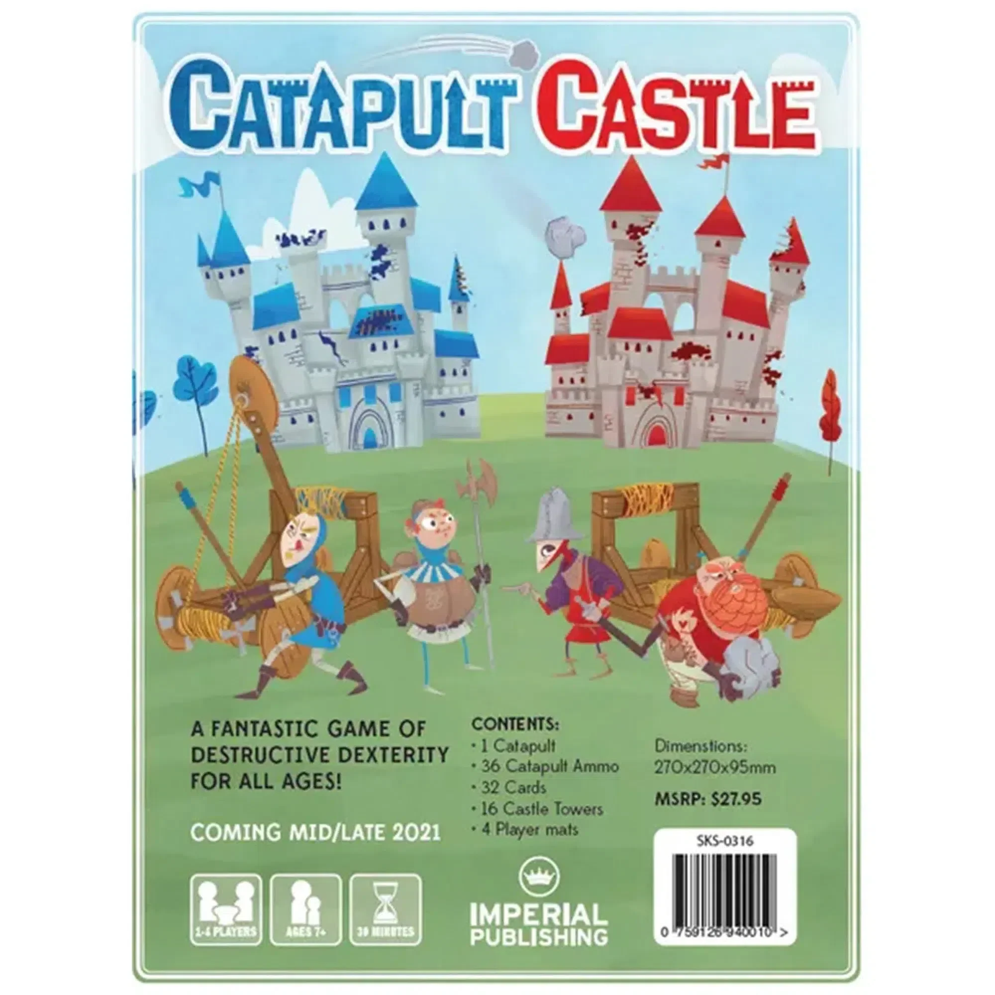 Catapult Castle - Dexterity War Game for Family, Adults, and Children (1-4 Players, Ages 7+) - Imperial Publishing - Image 3