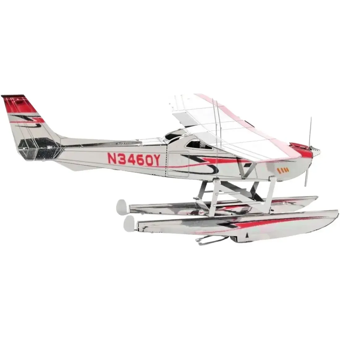 Cessna 182 Floatplane Plane Figure Model Kit (Steel, Moderate Difficulty) - Fascinations - Metal Earth Series - Image 4