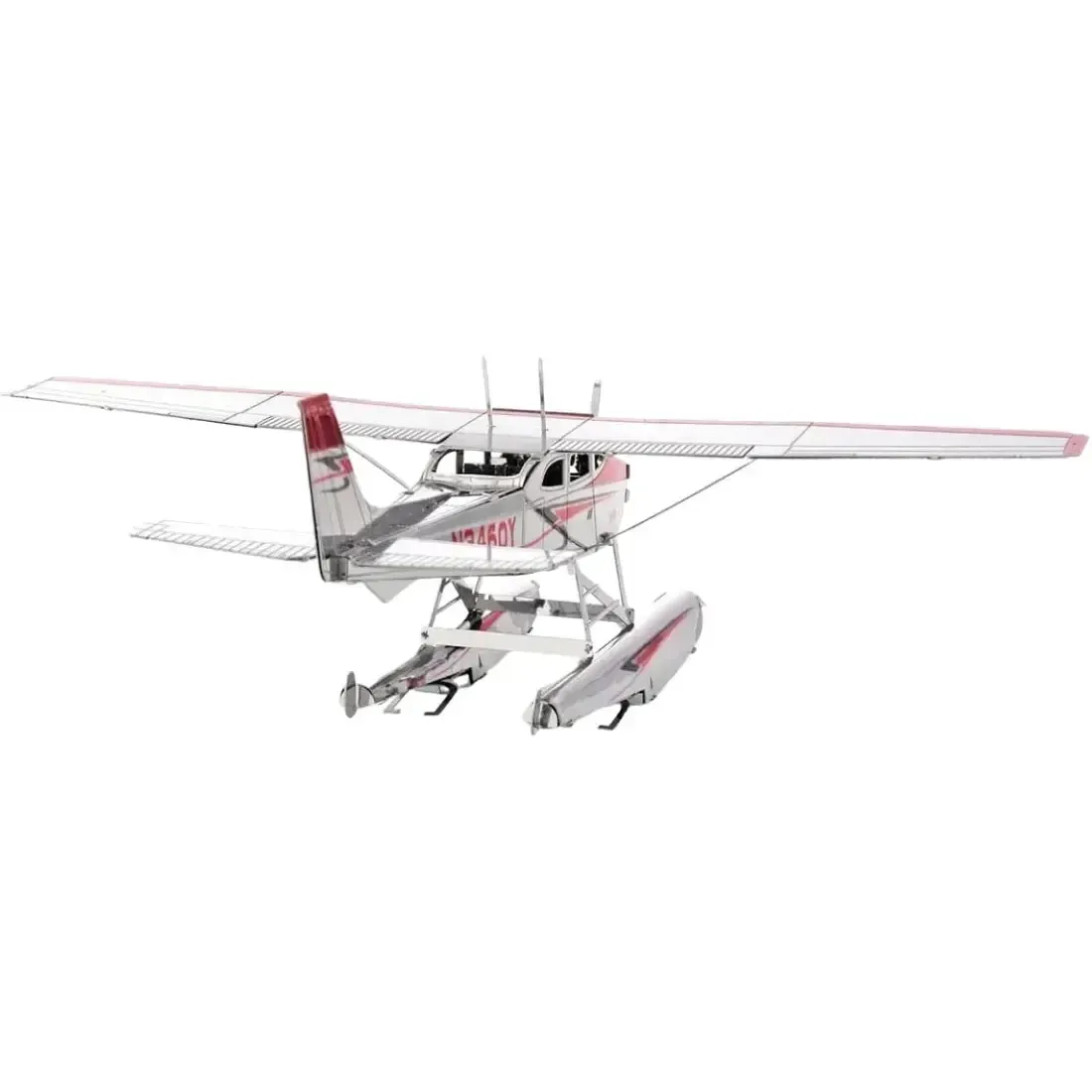 Cessna 182 Floatplane Plane Figure Model Kit (Steel, Moderate Difficulty) - Fascinations - Metal Earth Series - Image 5