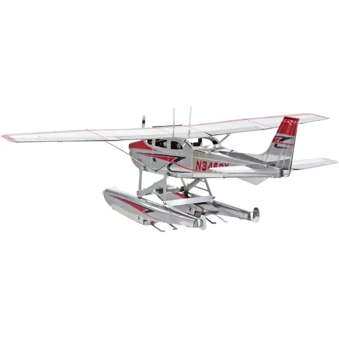 Cessna 182 Floatplane Plane Figure Model Kit (Steel, Moderate Difficulty) - Fascinations - Metal Earth Series - Image 6