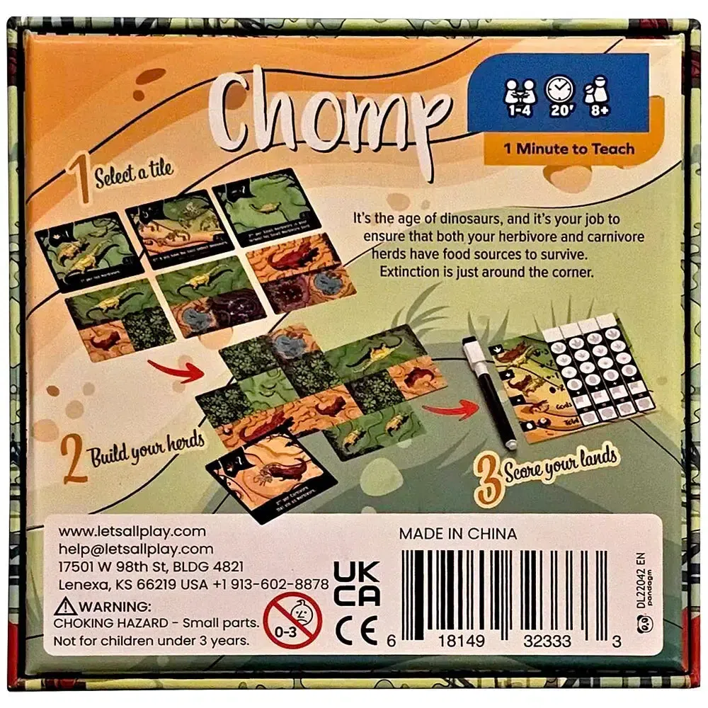 Chomp - Tile Placement Dinosaur Board Game for Family, Adults, and Children (1-4 Players, Ages 10+) - Allplay - Image 3
