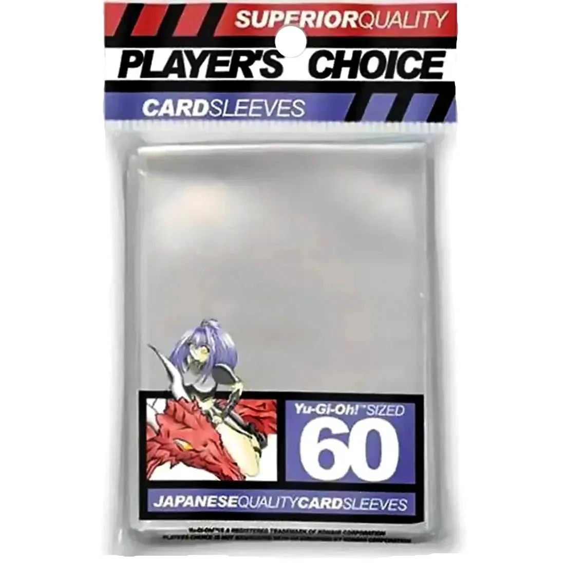 Clear Protective Card Sleeves (60 Count, Yu-Gi-Oh! Size: 62x89mm) - Japanime Games - Player's Choice Game Accessories Series