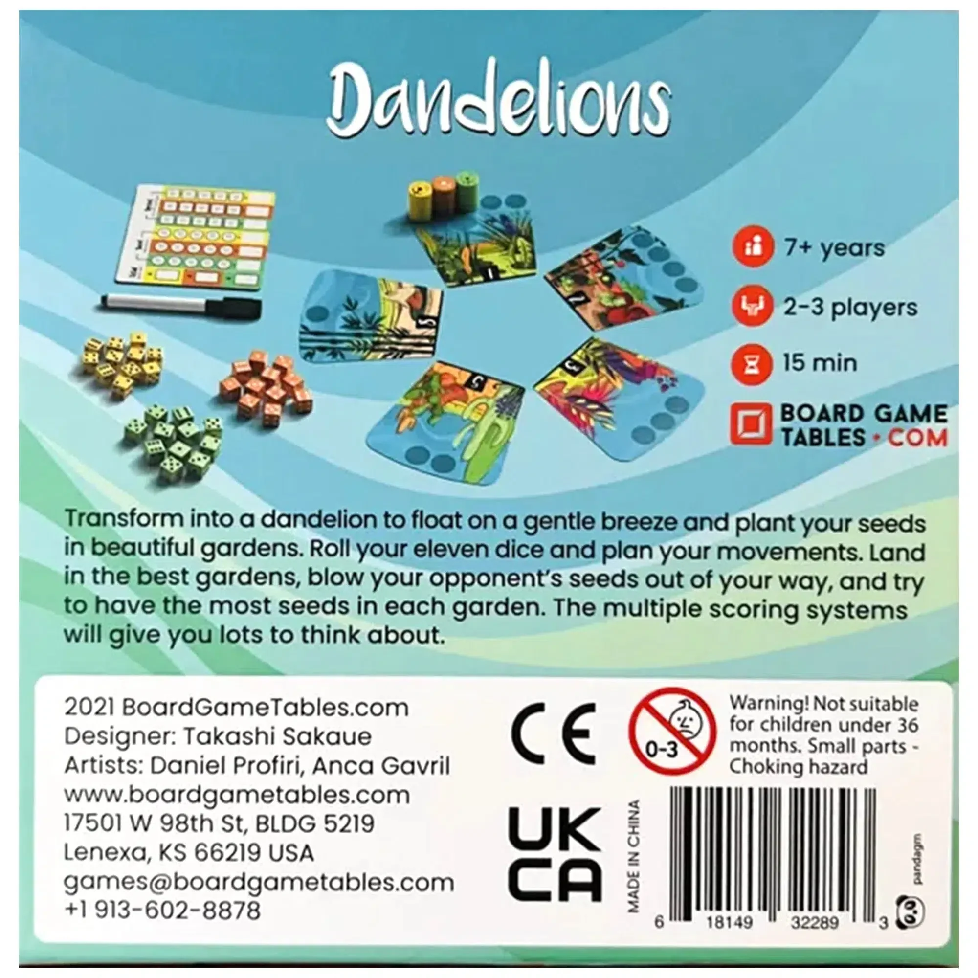 Dandelions - Dice-Based Nature Board Game for Family, Adults, and Children (2-3 Players, Ages 7+) - Allplay - Image 3