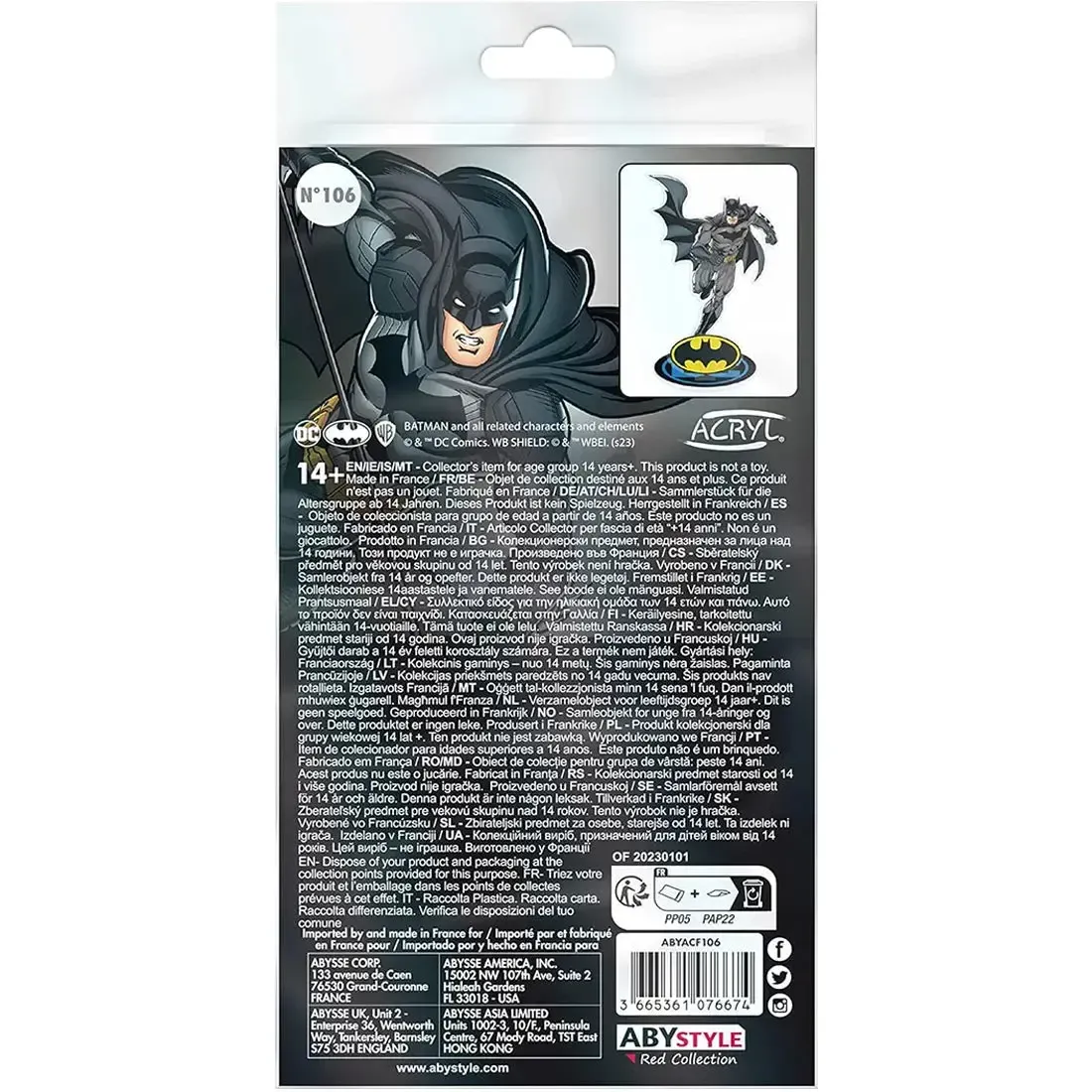 DC Comics [Batman] - Running Batman Standee Figure (4.25" Acrylic) - ABYstyle - Acryl Series - Image 3