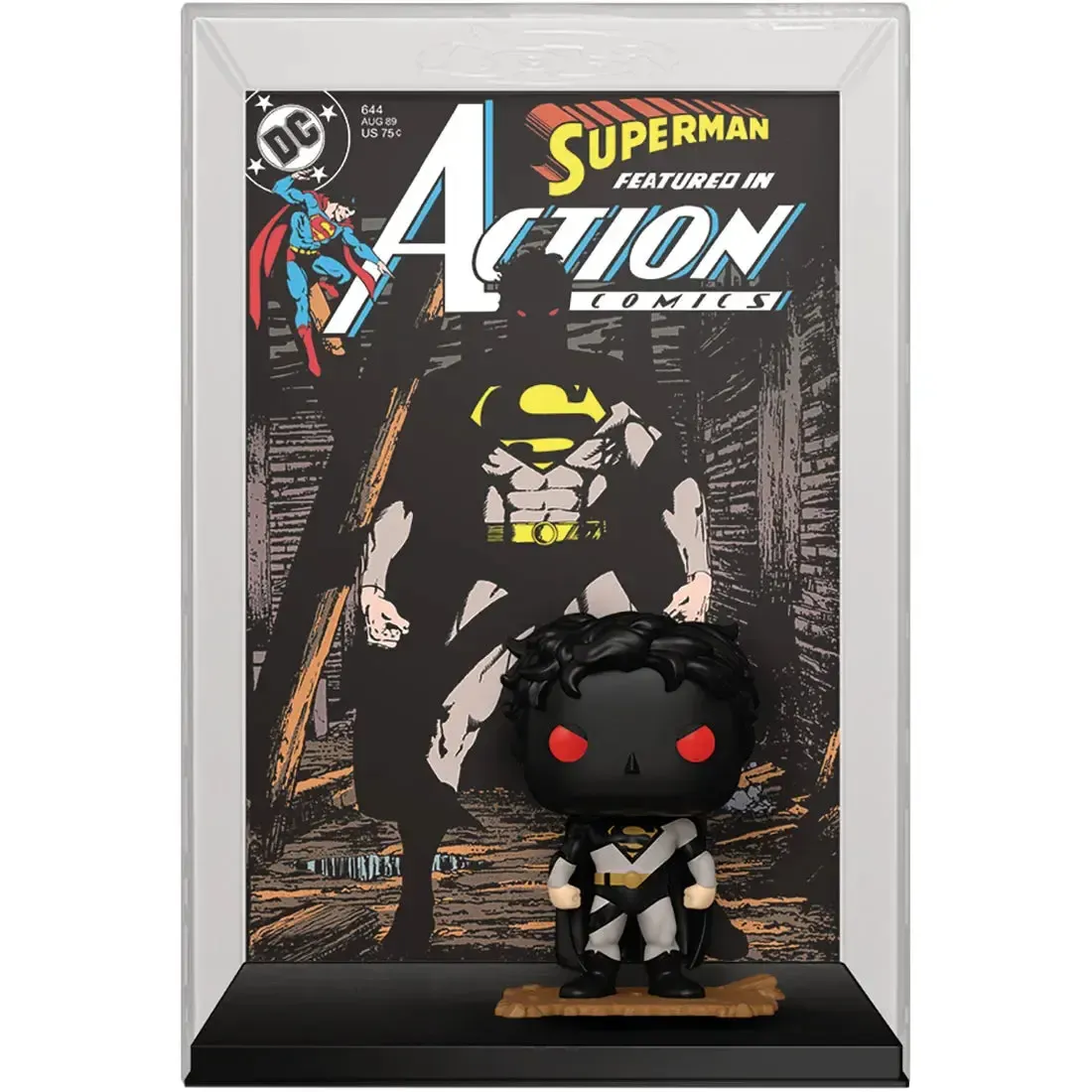 DC Comics [Superman] - Dark Shadowy Superman Figure with Action Comics #644 Art Backdrop (4.1") - Funko - Pop! Comic Covers Series (18) - Image 2