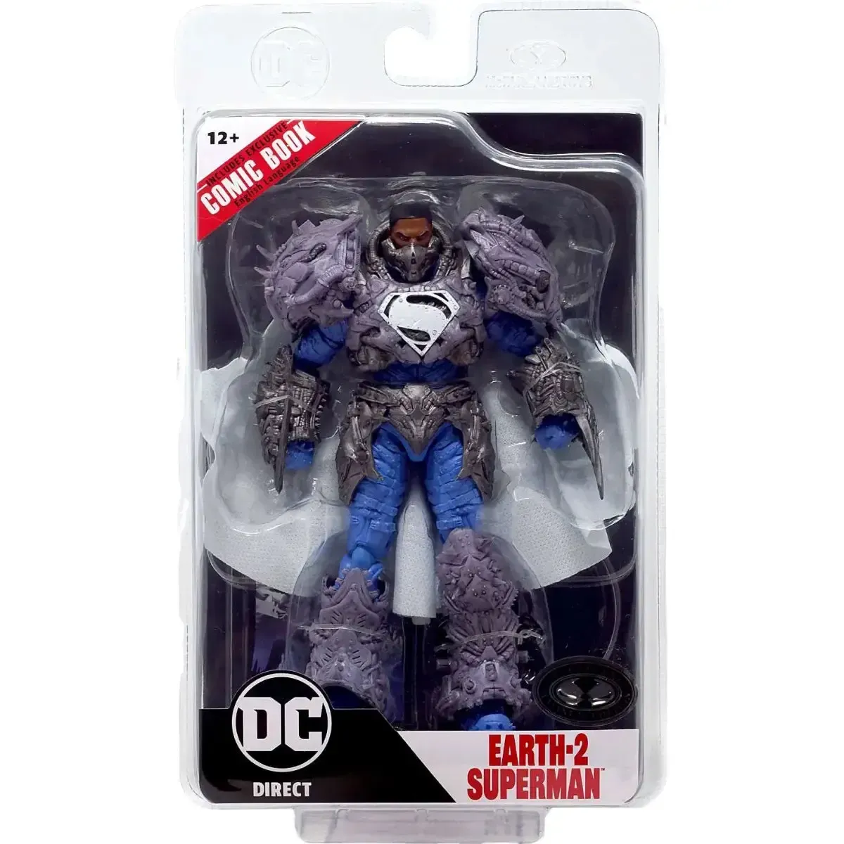 DC Comics [Superman: Ghosts of Krypton] - Armored Earth-2 Superman Action Figure with Comic Book (7", Platinum Edition) - McFarlane Toys - Page Punchers Series