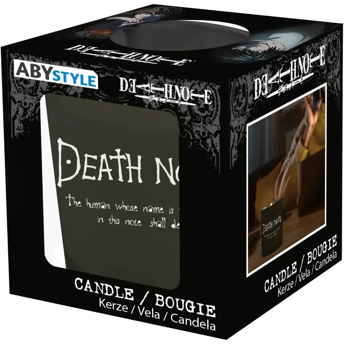 Death Note - Light, Ryuk & Death Note Rules Wax Candle Glass Jar (3.5", 30 Hours Burn Time) - ABYstyle