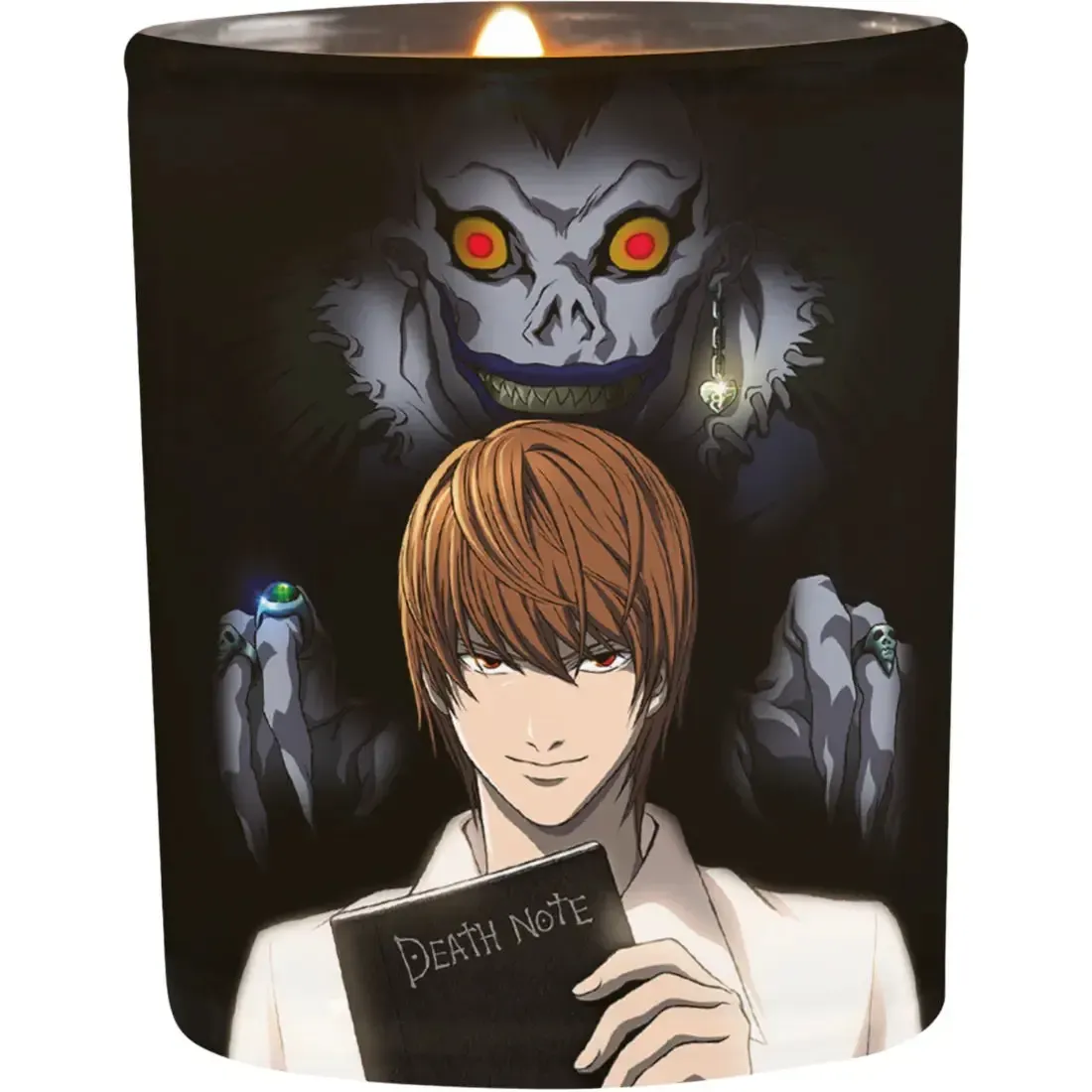 Death Note - Light, Ryuk & Death Note Rules Wax Candle Glass Jar (3.5", 30 Hours Burn Time) - ABYstyle - Image 2