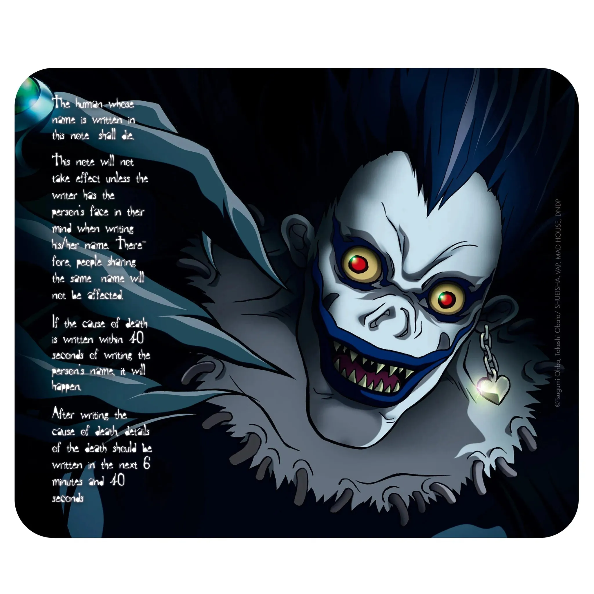 Death Note - Ryuk & The Death Note Rules Mousepad (9.25"x7.75") - ABYstyle - Image 2