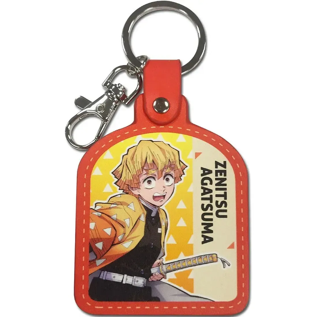 Demon Slayer - Zenitsu Agatsuma Keychain (3", PU Leather) - Great Eastern Entertainment