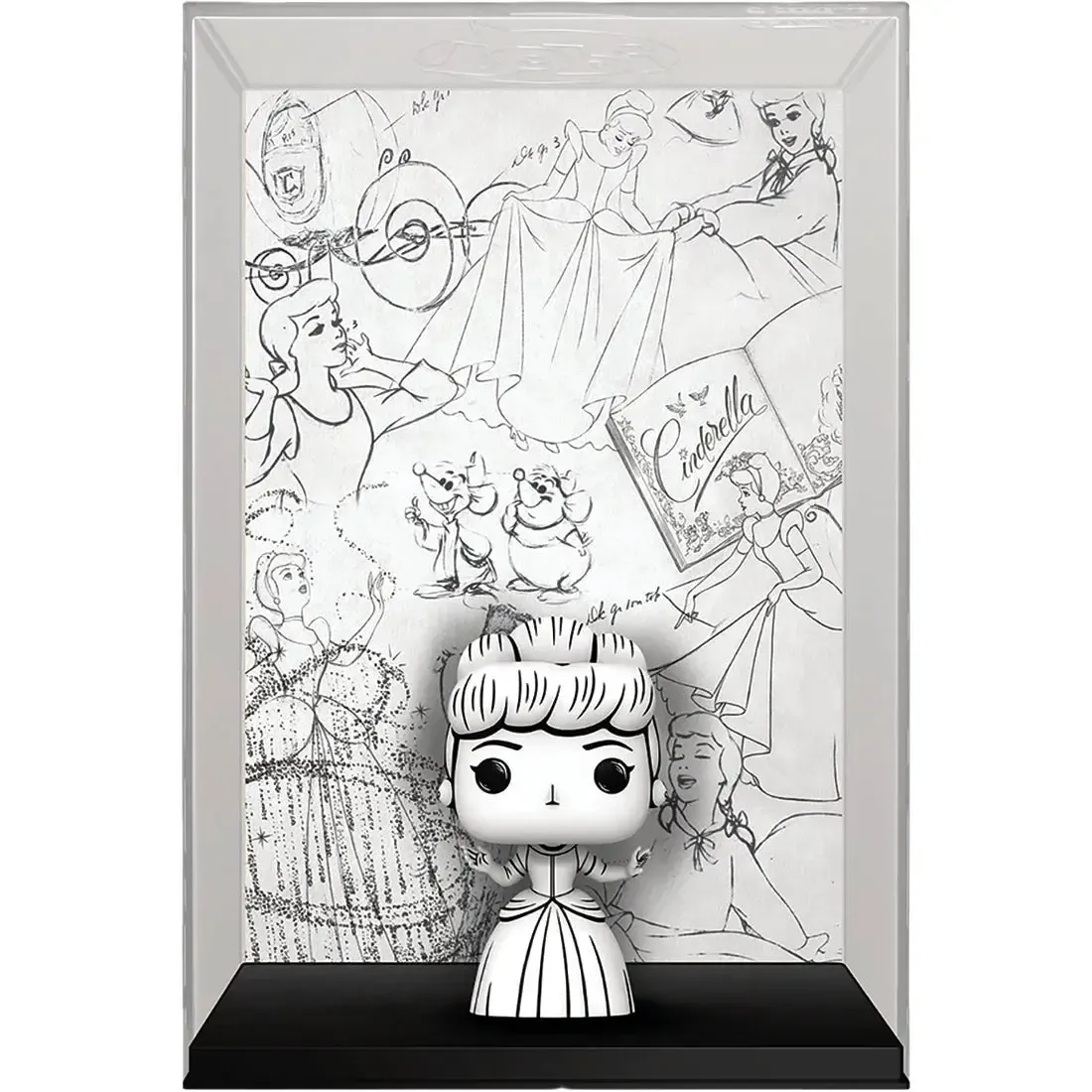 Disney [Cinderalla] - Black & White Sketched Cinderalla Figure with Sketch Art Backdrop (4.4") - Funko - Pop! Cover Art Series (1523) - Image 2