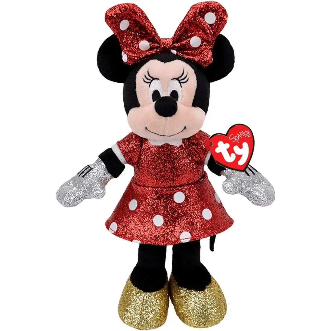 Disney [Mickey Mouse & Friends] - Small Red Sparkle Minnie Mouse Plush (8") - Ty - Sparkle Series
