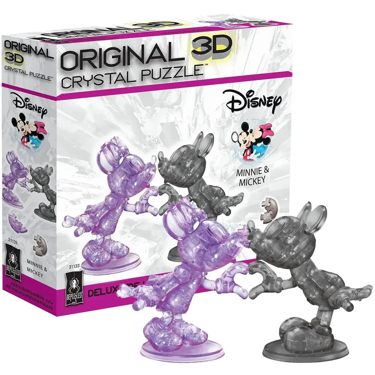 Disney - Minnie & Mickey Kissing Figures 3D Crystal Puzzle (Translucent) - University Games - Bepuzzled Series - Image 2