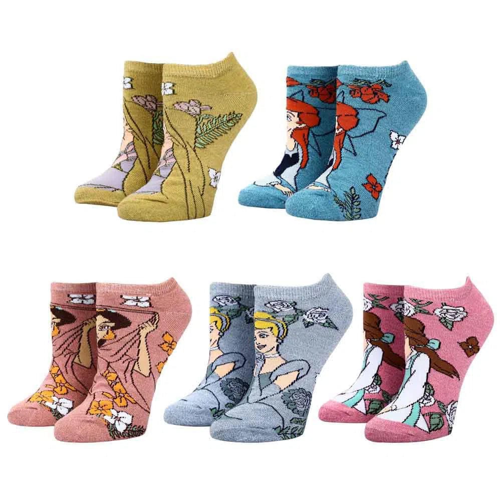 Disney - Princess Floral Ankle Socks (5 Pairs) - Bioworld - Image 2