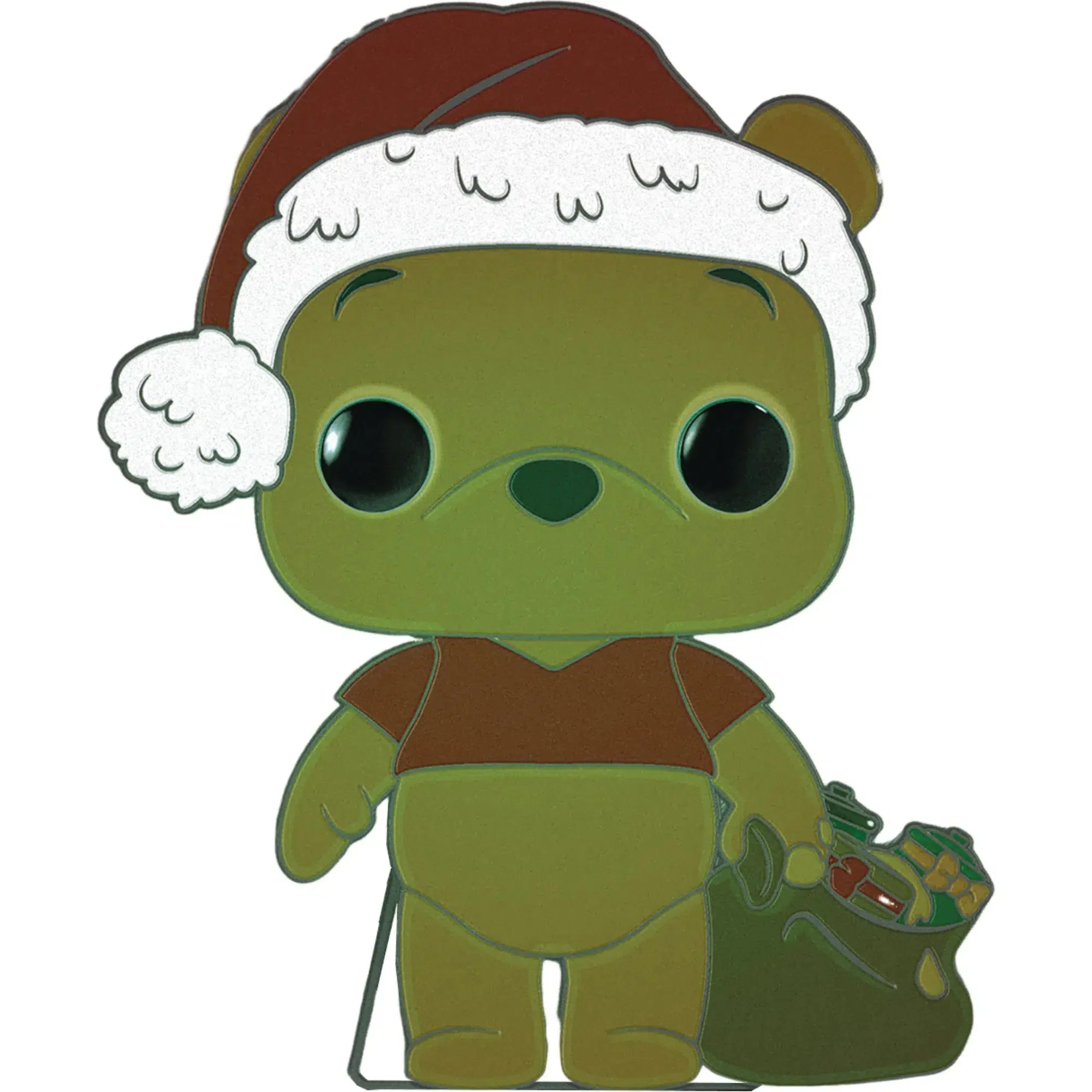 Disney [Winnie the Pooh] - Christmas Winnie the Pooh Pin Badge with Stand (Glows in the Dark, Enamel) - Funko - Pop! Pin Series (24) - Image 3