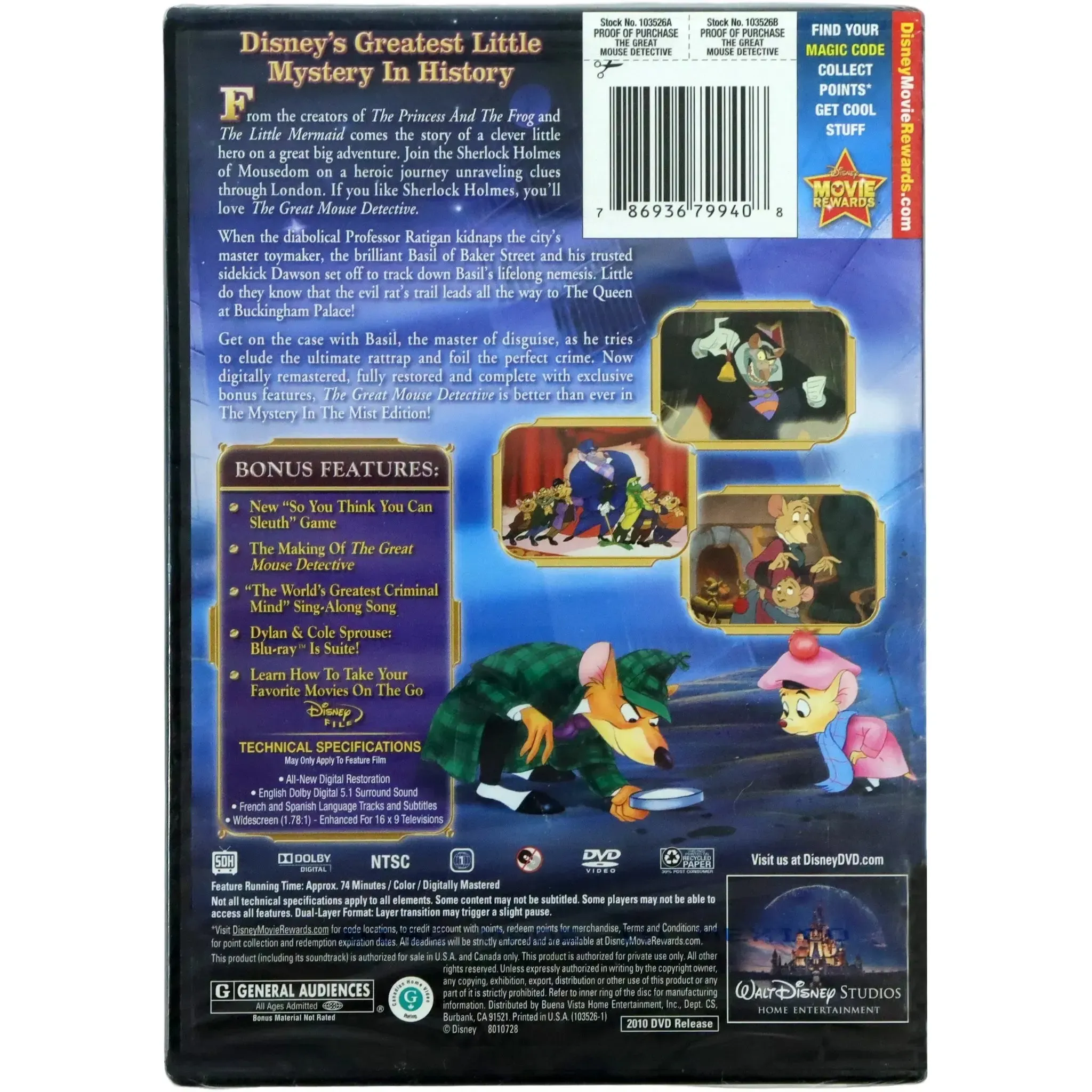 Disney's The Great Mouse Detective | Animated Movie | DVD | Mystery in the Mist Edition - Image 2