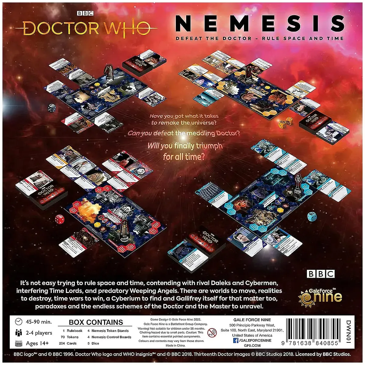 Doctor Who: Nemesis - Area Control Sci-Fi Board Game for Family, and Adults (2-4 Players, Ages 14+) - Gale Force Nine - Image 3