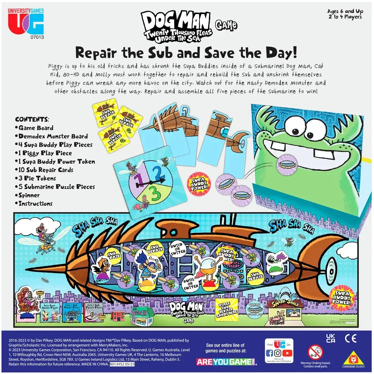 Dog Man: Twenty Thousand Fleas Under the Sea Game - Cooperative Anime Board Game for Family, Adults, and Children (2-4 Players, Age 6+) - University Games - Image 3