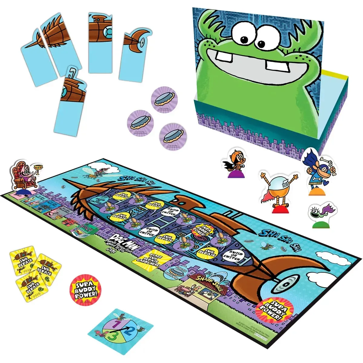 Dog Man: Twenty Thousand Fleas Under the Sea Game - Cooperative Anime Board Game for Family, Adults, and Children (2-4 Players, Age 6+) - University Games - Image 4