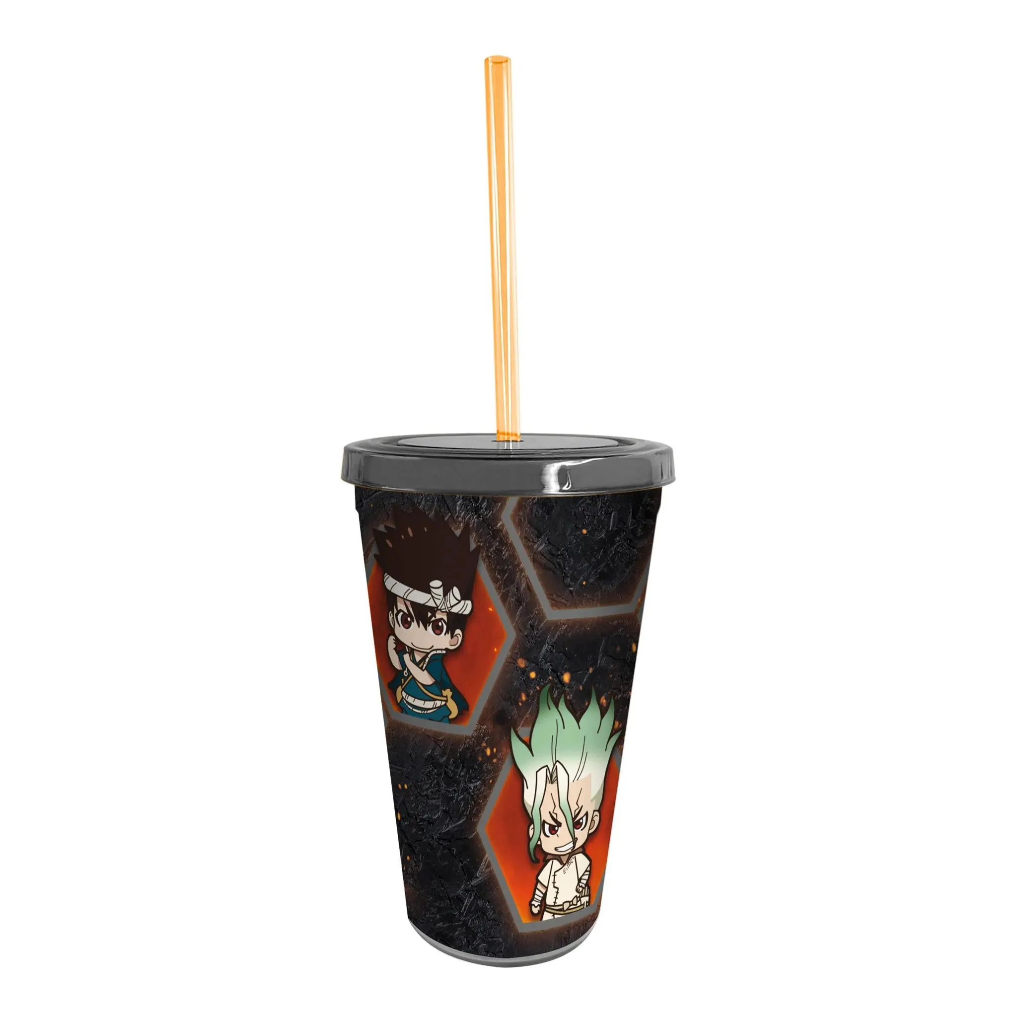 Dr. Stone - Chibi Characters Tumbler with Straw (Plastic, 16 oz.) - ABYstyle - Image 2