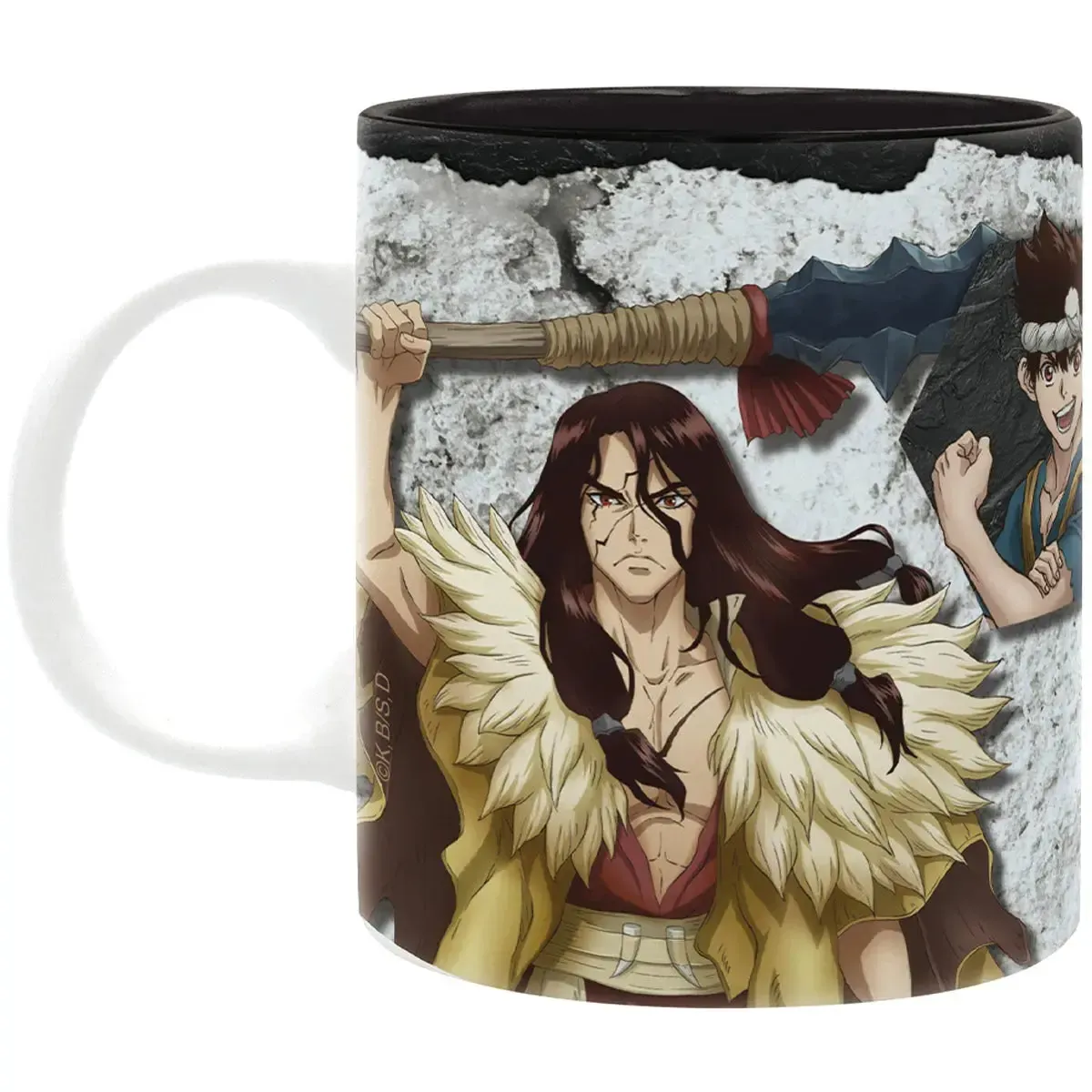 Dr. Stone - Main Characters Mug (Ceramic, 11 oz.) - ABYStyle - Senku Ishigami, Kohaku, Gen Asagiri, Chrome & Tsukasa Shishio - Image 2