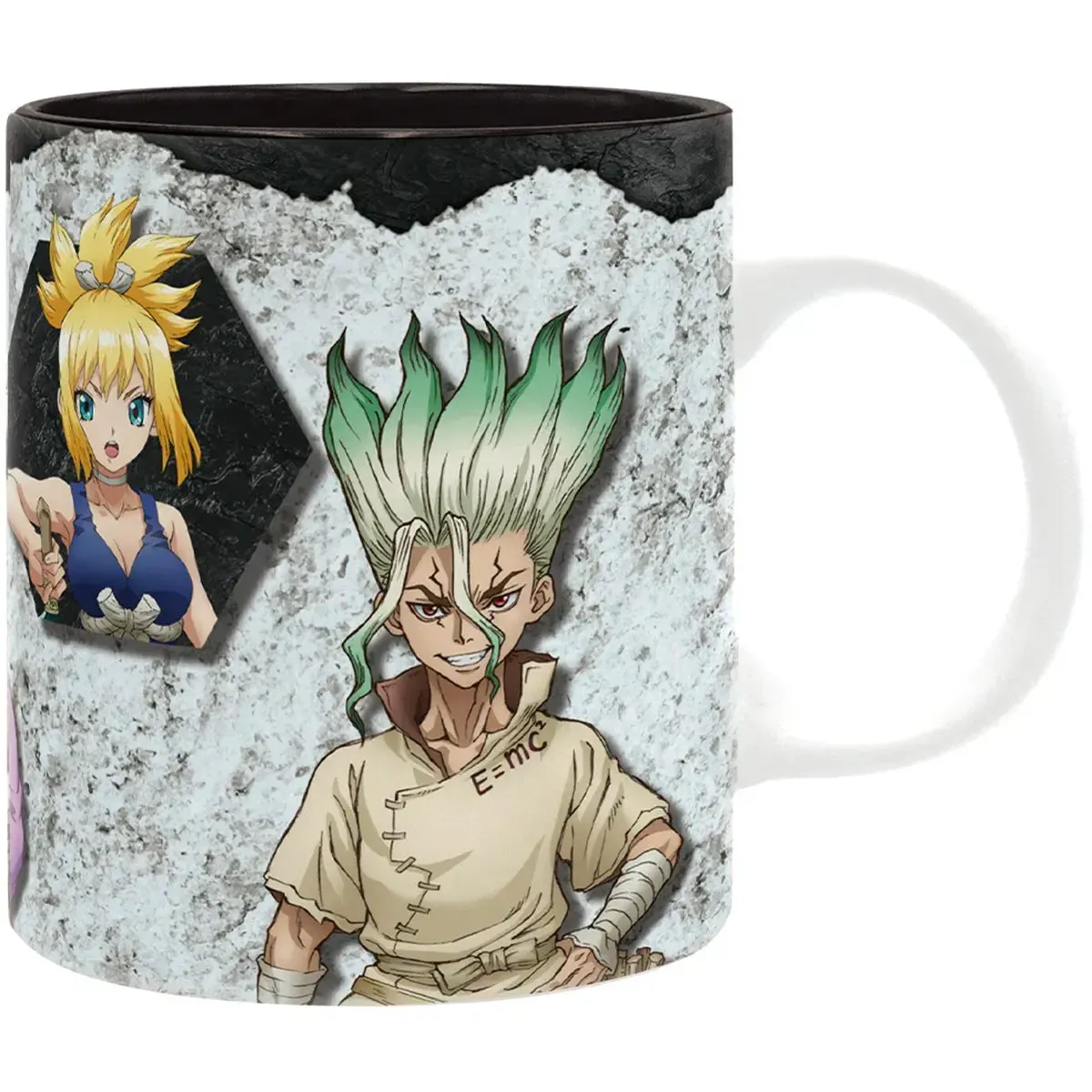 Dr. Stone - Main Characters Mug (Ceramic, 11 oz.) - ABYStyle - Senku Ishigami, Kohaku, Gen Asagiri, Chrome & Tsukasa Shishio - Image 3