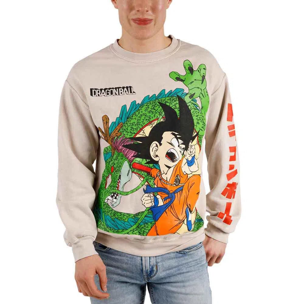Dragon Ball - Goku & Shenron Oversized Print Sweatshirt (Tan, Unisex) - Bioworld - Image 5