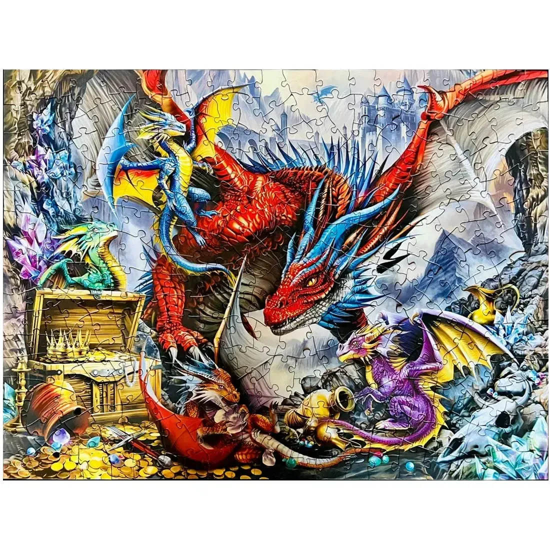 Dragon's Horde Jigsaw Puzzle with Bonus Poster (300 Pieces) - MasterPieces - Medley EZ Grip Series - Image 2
