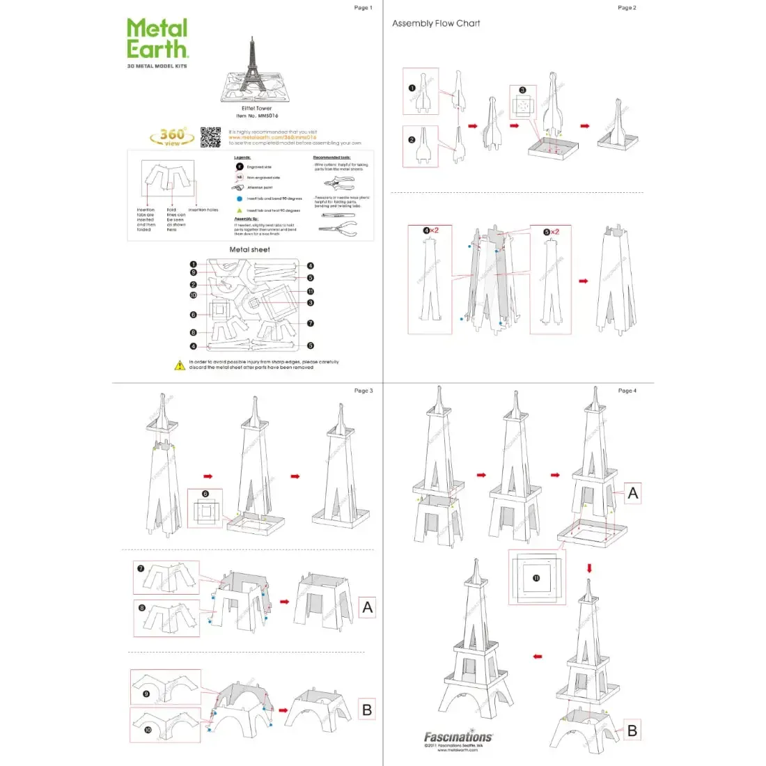 Eiffel Tower Figure Model Kit (Steel, Easy Difficulty) - Fascinations - Metal Earth Series - Image 7