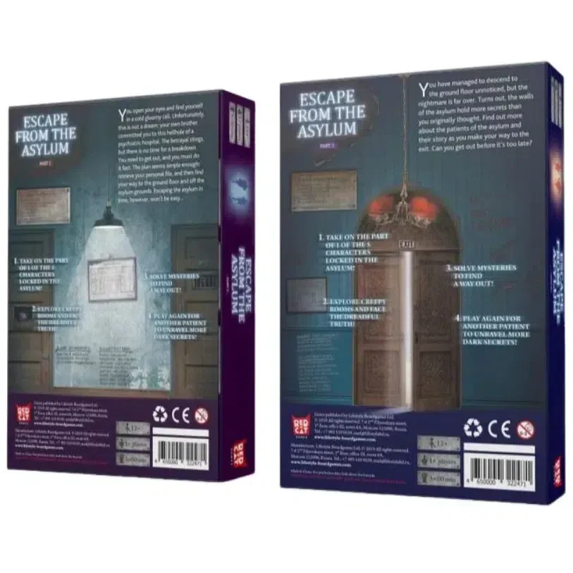Escape from the Asylum: Parts 1 & 2 - Cooperative Mystery Board Game for Family, and Adults (1-6 Players, Ages 12+) - Imperial Publishing - Image 3