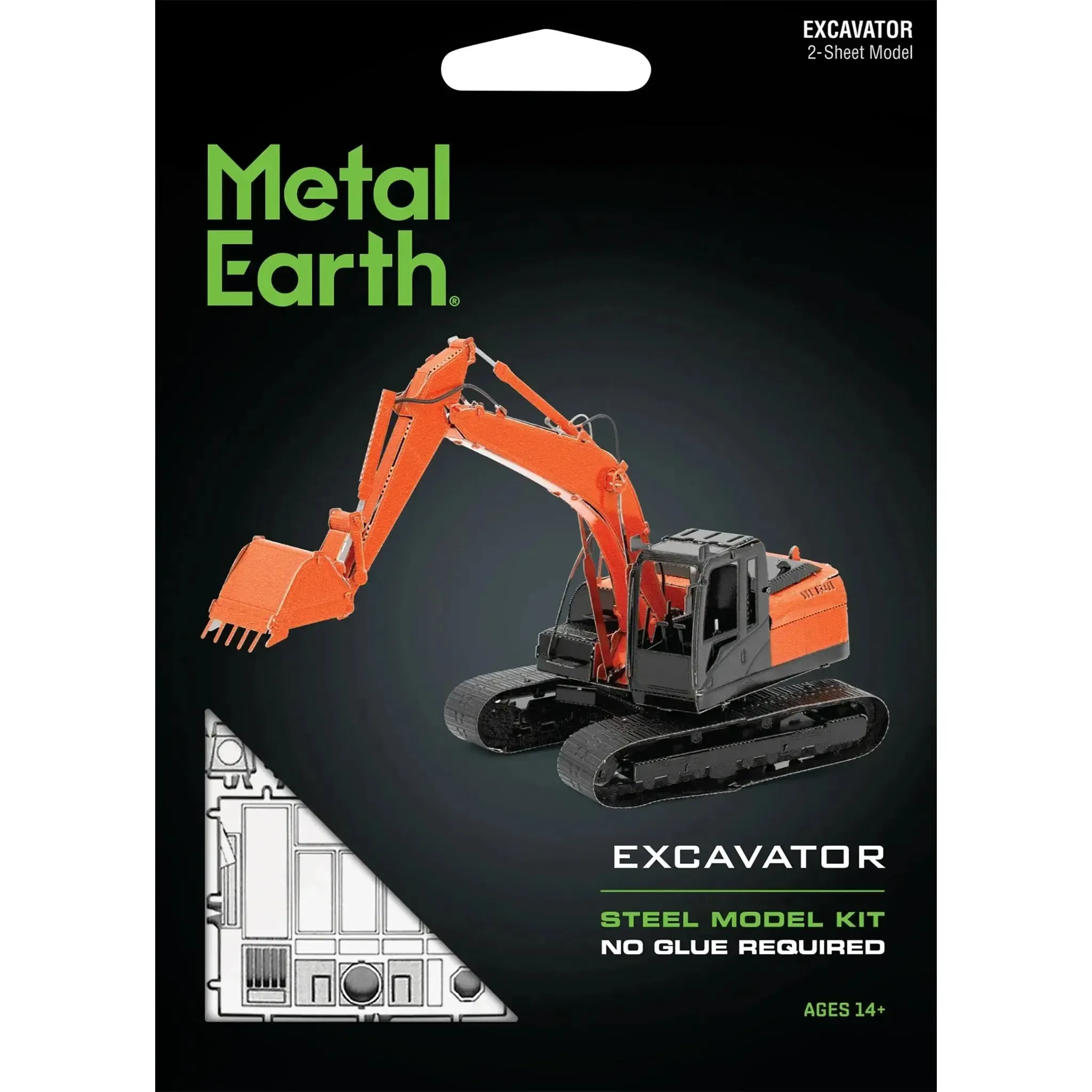 Excavator Construction Vehicle Figure Model Kit (Steel, Moderate Difficulty) - Fascinations - Metal Earth Series - (2022)